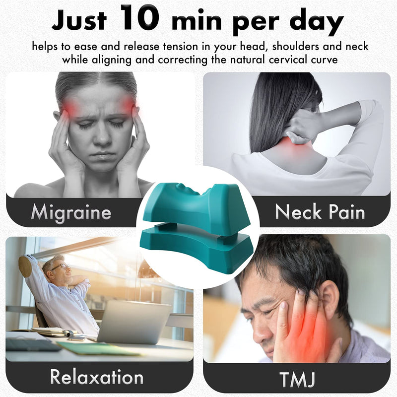 [Australia] - Occipital Release Tool 2.0 - Cervical Traction for Neck and Shoulder Pain Chiropractic Alignment Pivot Device for Trigger Point Therapy Headaches Migraine and Stress (Seafoam) Seafoam 