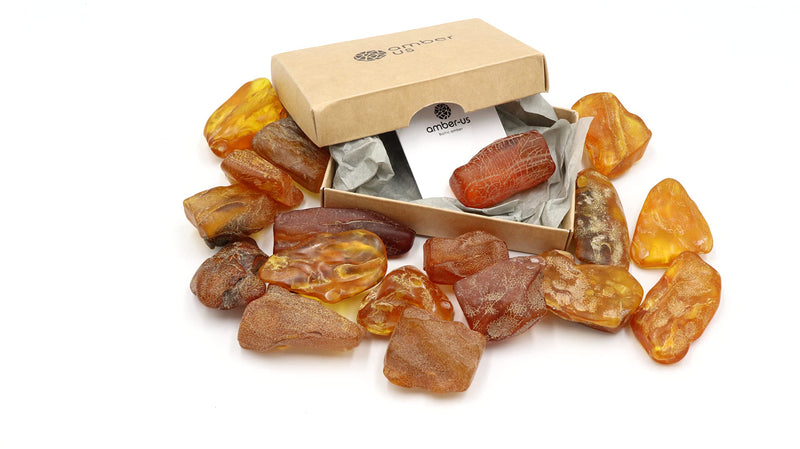 [Australia] - 8-12 grams Large Baltic Amber Natural Stones certified genuine amber from without holes and not polished 
