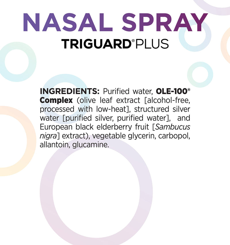 [Australia] - TriGuard Plus Colloidal Silver Nasal Spray with Olive Leaf Extract & Elderberry Extract | Sinus Treatment, Nose Spray & Immune System Booster 2 oz / 60ml, Made in USA 