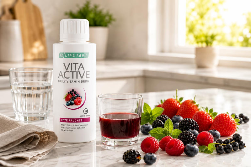 LR Health&Beauty Lifetakt Vita Active Rote Fruchte Care Women Men Drink Every Day Natural Treatment Red Fruit -150 ml./5 fl.oz.