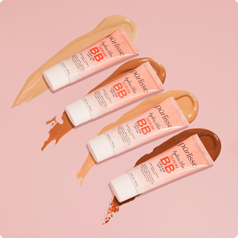 pūrlisse Ageless Glow Serum BB Cream SPF 40 - Glowy Tinted Moisturizer with SPF - Korean Skin Care Formula with Vitamin C & Bakuchiol to Firm, Brighten & Even Skin - Medium (1.4 oz) 1.4 Ounce (Pack of 1)