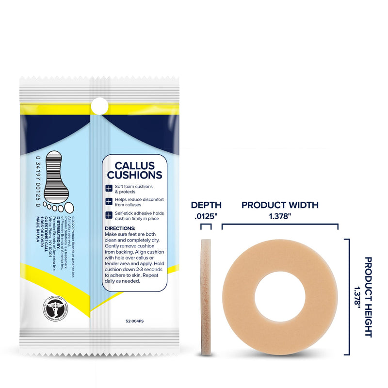 [Australia] - Callus Cushions for Foot and Toe Protection, Self-Stick Adhesive Foot Care Cushions, 36 Count (6 Packs of 6) 