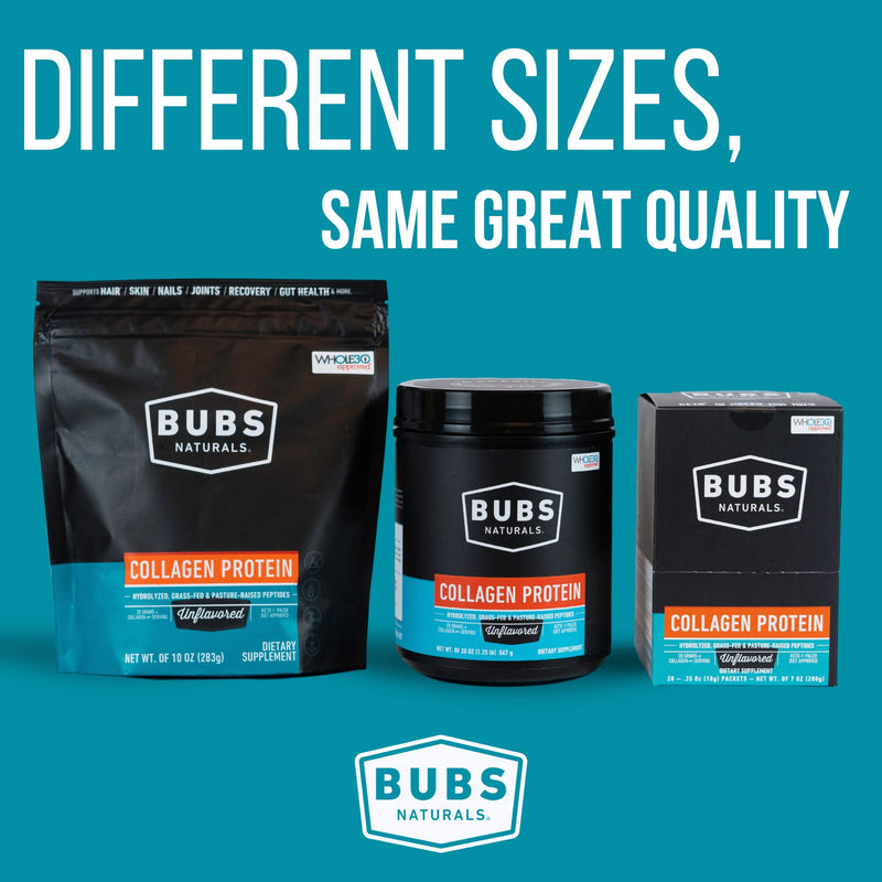 [Australia] - BUBS Naturals Unflavored Collagen Peptides Powder - Best Proteins for Joints & Skin - Pasture Raised Grass Fed - Paleo Keto Friendly, Whole30 Approved, Non-GMO Dairy & Gluten Free (20oz) 28 Servings 28 Servings (Pack of 1) 