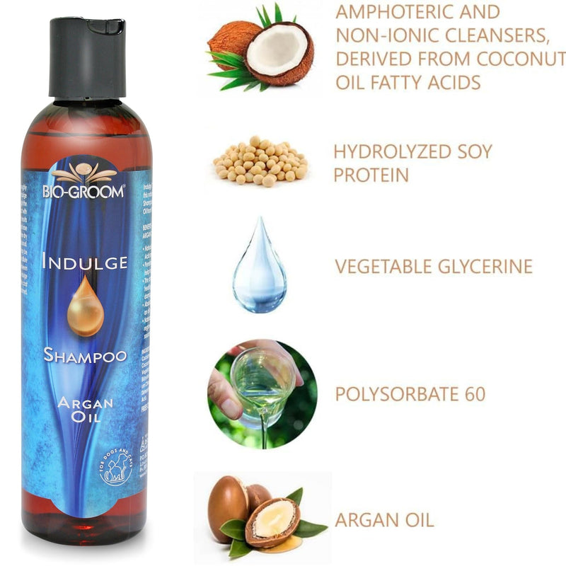 Bio-Groom Indulge Argan Oil Dog Shampoo - Deshedding Dog Bathing Supplies, Puppy Wash, Cat & Dog Grooming Supplies for Sensitive Skin, Cruelty-Free, Made in USA, Dog Products - 8 fl oz 1-Pack - PawsPlanet Australia