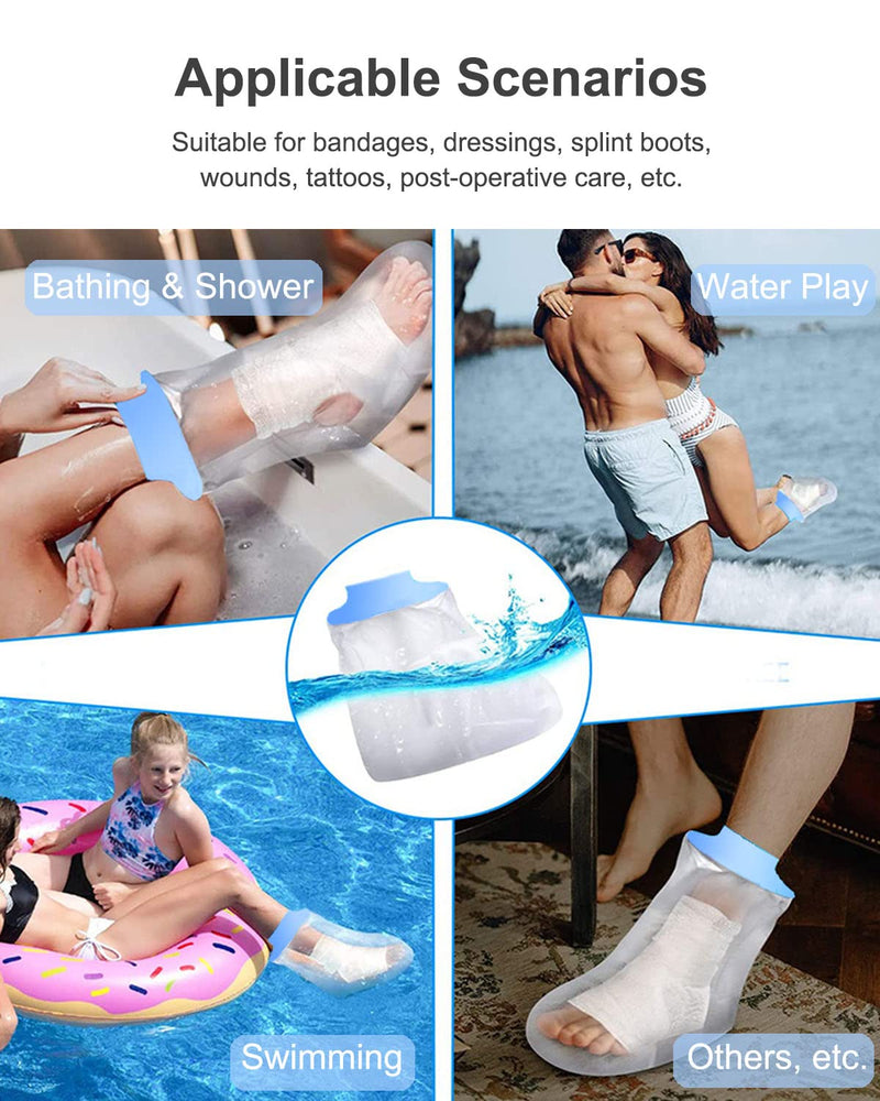 [Australia] - CureSquad Shower Protector Foot, Waterproof Foot Cover for Shower, Soft Comfortable Cast Cover for Foot, Ankle Cast Covers for Shower Adult, Reusable Cast Protector, Wound Care Accessories 