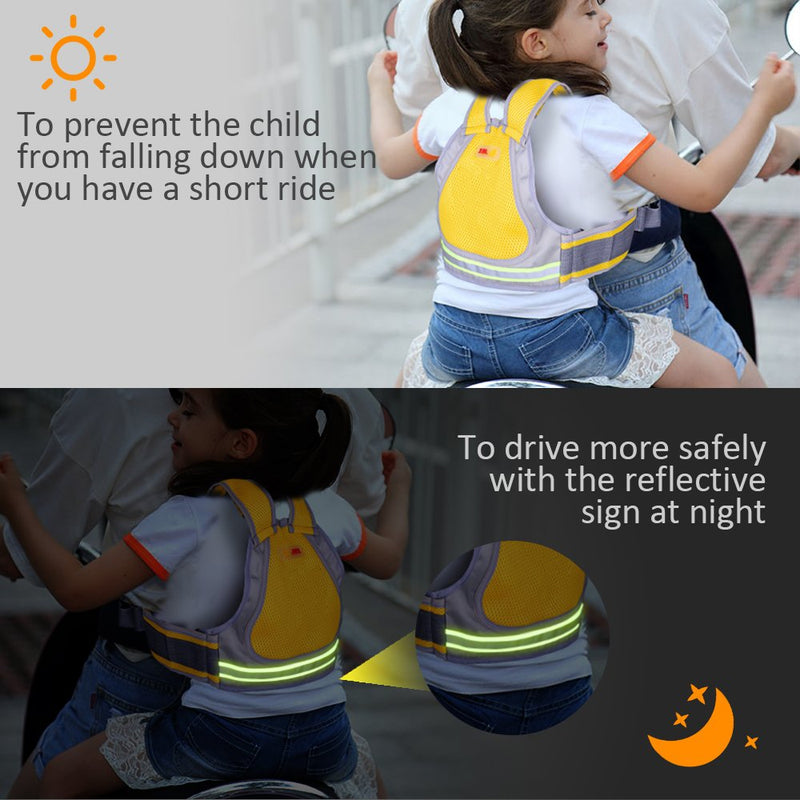 [Australia] - Jolik Child Motorcycle Safety Harness with 4 – in – 1 Buckle Breathable Material in Yellow 