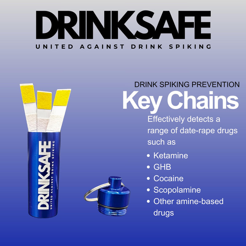 Refill Pack – 5 Drink Safety Test Strips – for DRINKSAFE Keychain – Instant Results for Alcoholic & Non-Alcoholic Beverages (Keychain Not Included)