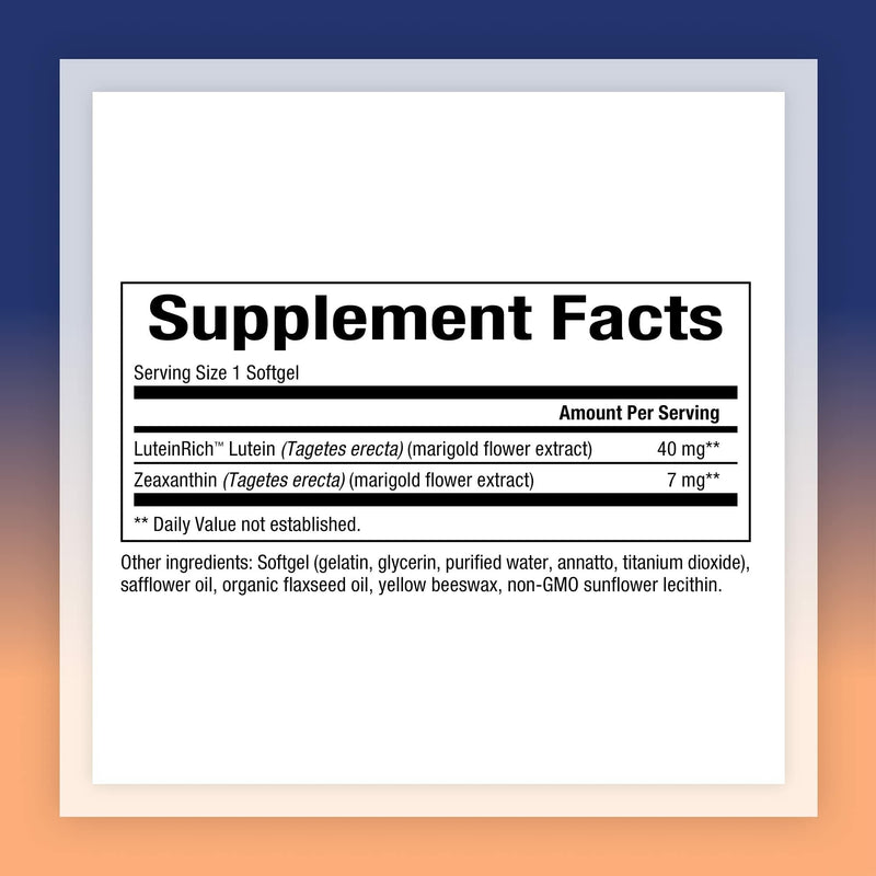 [Australia] - Natural Factors, Lutein 40 mg, Antioxidant Support for Healthy Eyes and Skin with Zeaxanthin, 60 Softgels 60 Count (Pack of 1) 