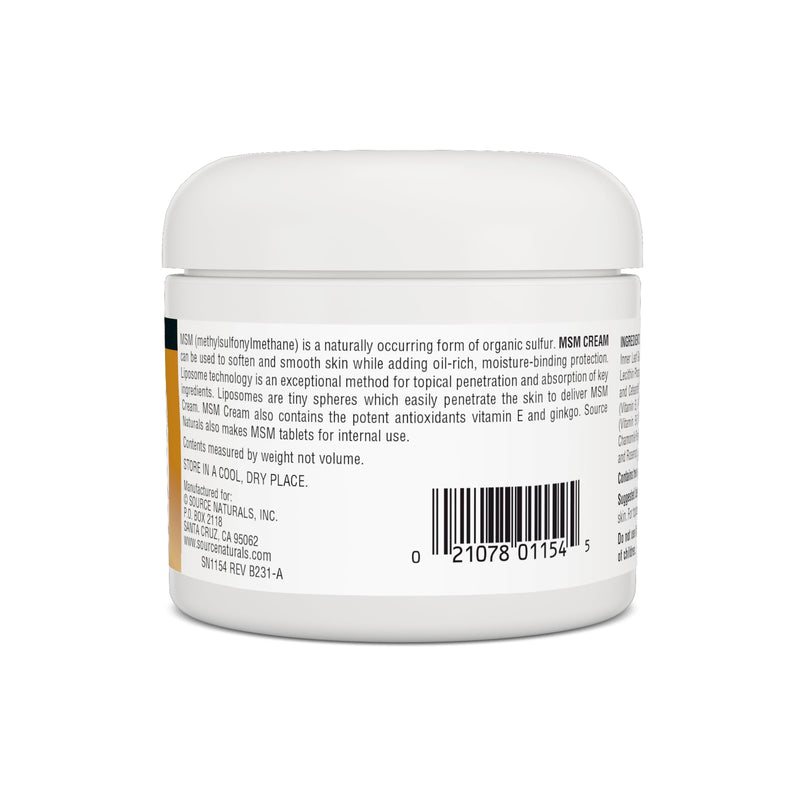 [Australia] - Source Naturals MSM Cream, Advanced Liposomal Delivery, 4 Ounces 