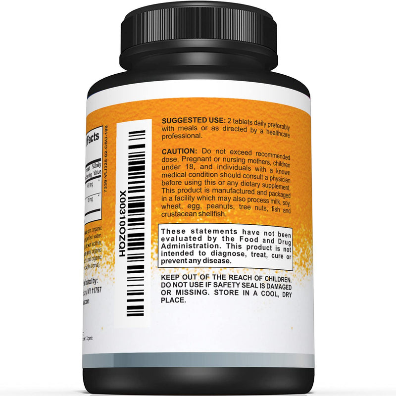 [Australia] - Sunergetic USDA Certified Organic Turmeric Supplement ‚Äì Includes Organic Turmeric & Organic Black Pepper ‚Äì 1,400mg of Turmeric per Serving - 180 Count (Pack of 1) 180 Count (Pack of 1) 