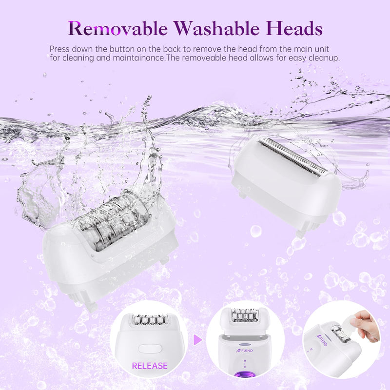 [Australia] - Epilator,Epilators Hair Removal for Women, 2 in 1 Hair Removal Device with LED Light & USB Rechargeable, Electric Shaver for Legs,Underarms,Bikini and Full Body Purple 
