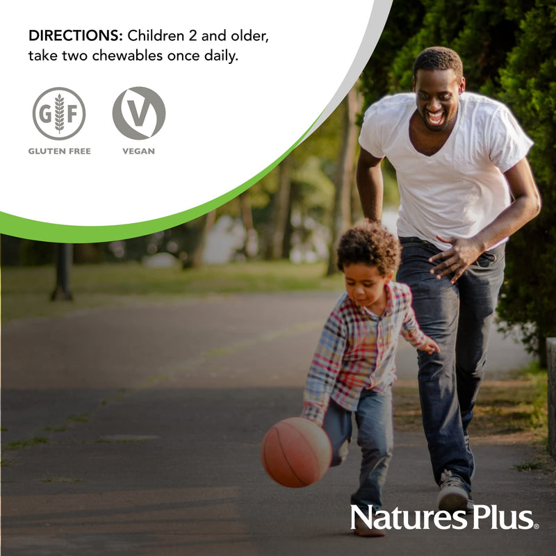 [Australia] - Natures Plus Animal Parade Children's Chewable Multivitamin - 180 Animal-Shaped Tablets - Natural Assorted Flavors - Vegetarian, Gluten Free - 90 Servings 1 