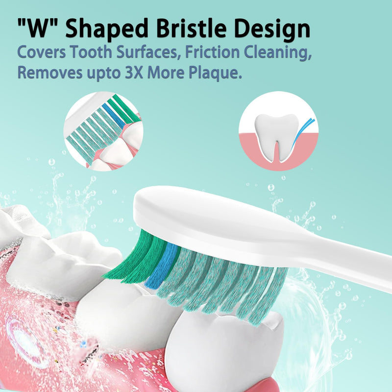 10 Pack Toothbrush Replacement Heads for TAO Clean Sonic, Whitening | Adults Tooth Brush Head Refill, Medium Bristles Green