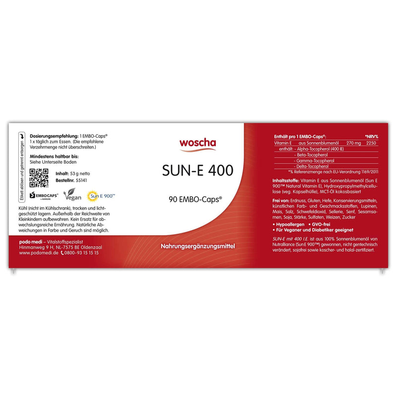 [Australia] - woscha Sun-E (vitamin E from sunflower) 90 K-CAPS® (54g) (vegan) 