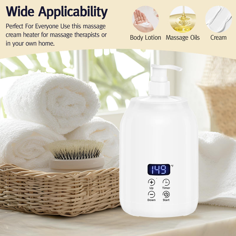 [Australia] - Meifuly Oil Warmer for Massage Therapy & Personal Use, Quick Lotion Warmer Heats Up, with Two Bottles, Adjustable and Constant Temperature 1 Bottle 
