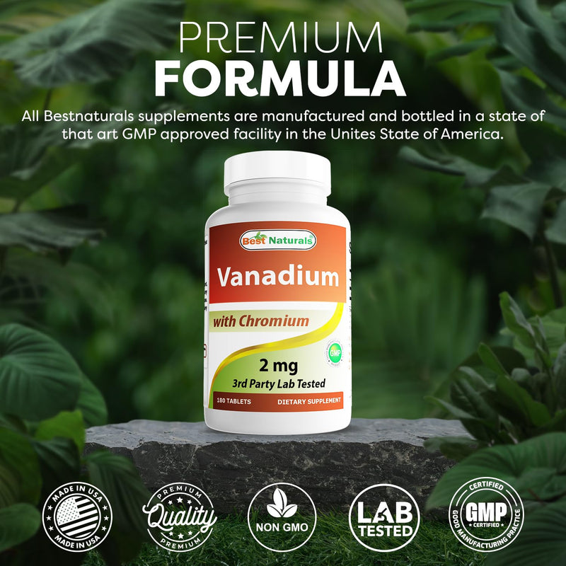 [Australia] - Best Naturals Vanadium 2 mg with Chromium Polynicotinate 200 mcg 180 Tablets 