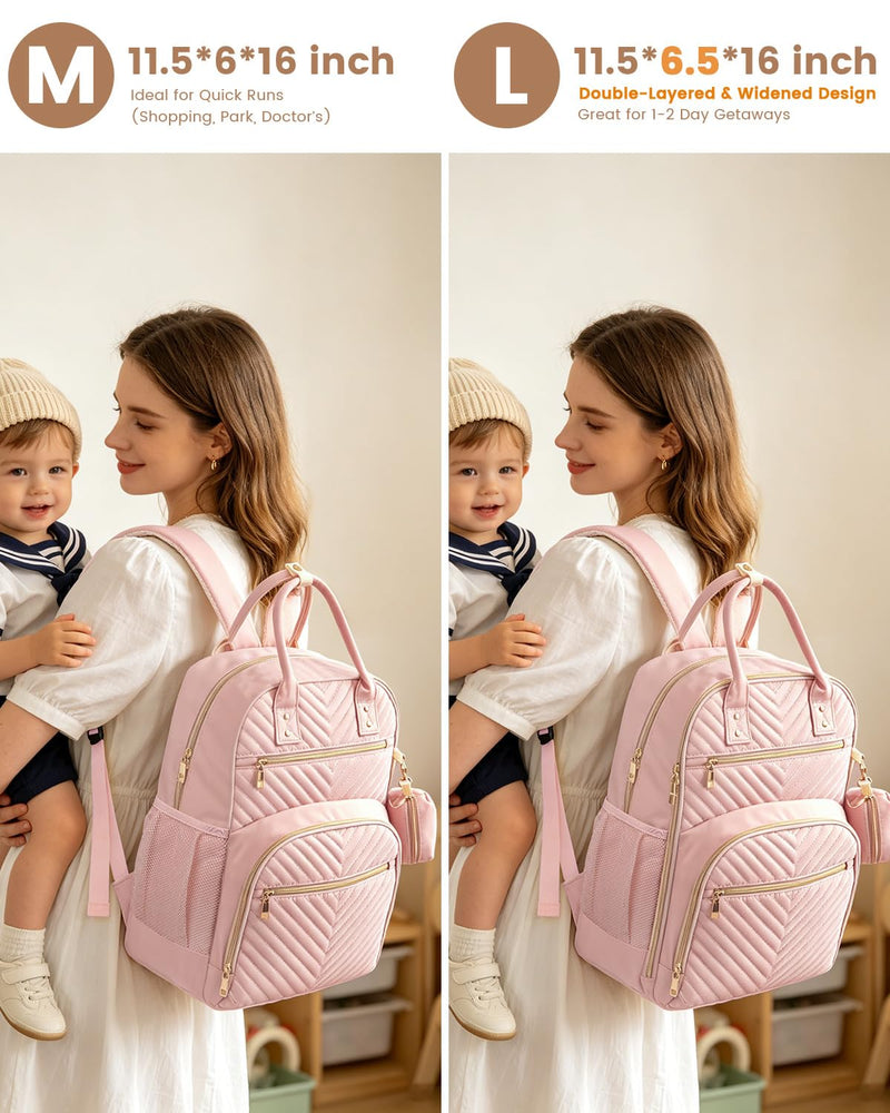 Pritent Travel Duffle Bag for Women + Diaper Bag Backpack (Pink)