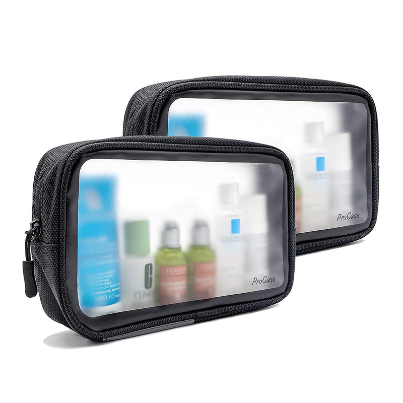 ProCase 2 Pack Travel Toiletry Bag Pouch Bundle with 2 Pack Travel Toiletry Bag Makeup Pouch