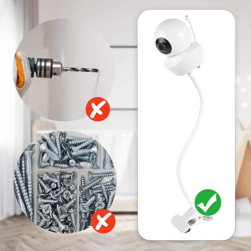 [Australia] - Flexible Baby Monitor Clip Mount Compatible with Infant Optics DXR-8 Pro, Nanit Pro, Owlet, Eufy, HelloBaby, Motorola, Vtimes, Arenti, VTech, Babysense and Other Baby Camera with 1/4 Screw Hole 