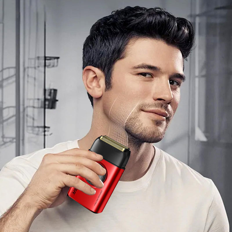 [Australia] - VGR 378 Electric Shavers for Men, Triple Floating Blade Foil Shaver Cordless Men's Electric Razor, 9000 RPM Motor Bald Shavers Titanium Foils with LED Display, Barber Supplies (Red) Red 
