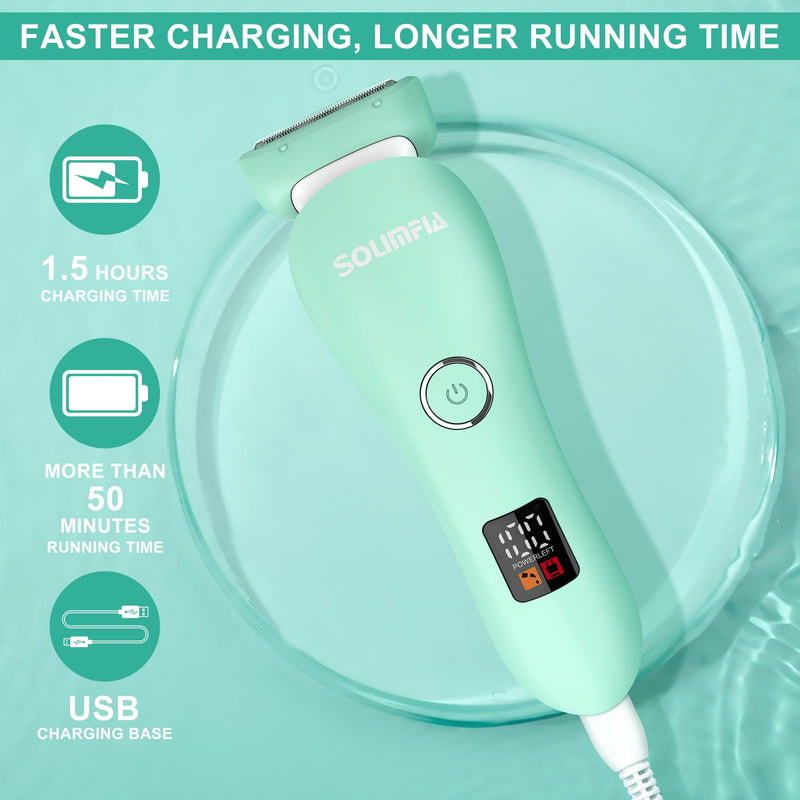 [Australia] - Solimpia Shaver Women's Electric Shaver for Body Leg Arms Armpits Bikini Zone Lady Shaver Wireless Wet Dry Shaver Bikini Trimmer for Women Rechargeable 