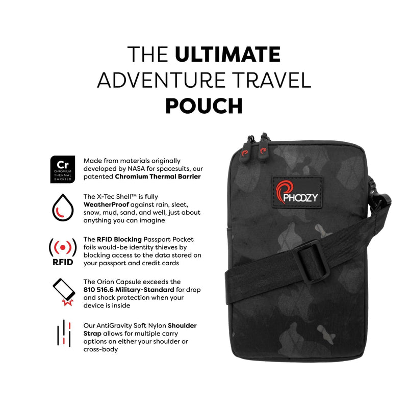 PHOOZY Orion Thermal Phone Pouch with NASA Insulation Technology - Insulated Case for Cold Weather Extends Battery Life 4X - Sauna Protector for Heat and Extreme Conditions - Black Camo
