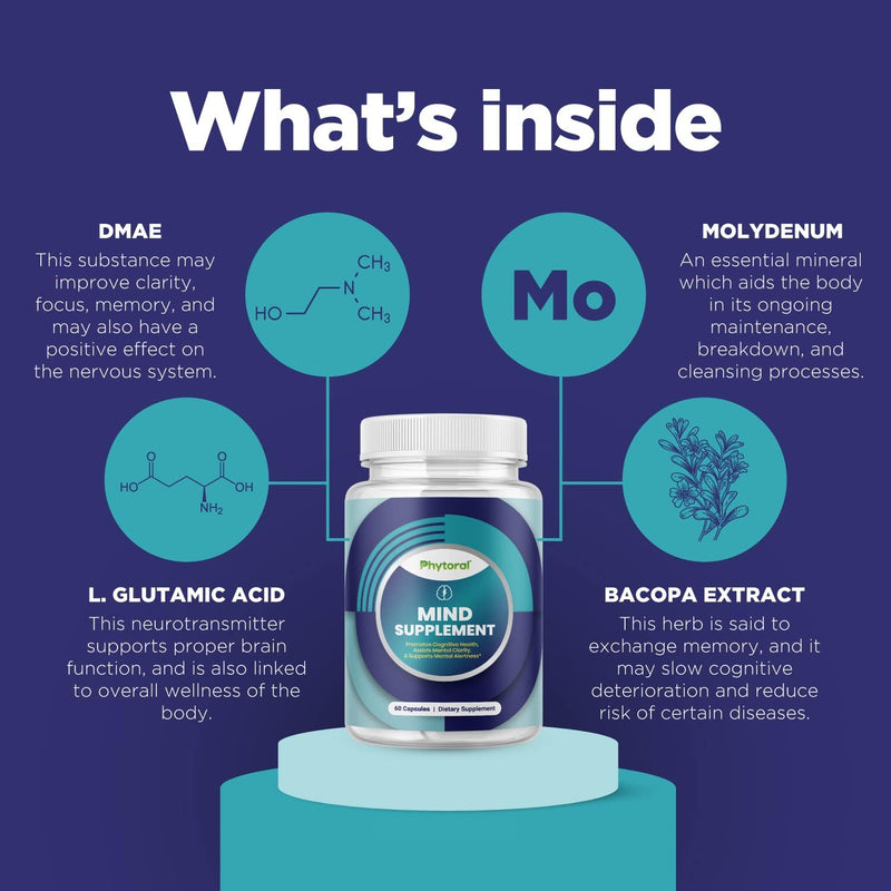 [Australia] - Nootropic Brain Supplement for Memory and Focus Enhancement - Vitamins for Brain Mental Health & Clarity - Cognitive Health Complex for Mind's Vitality & Mental Alert - 60 Capsules 