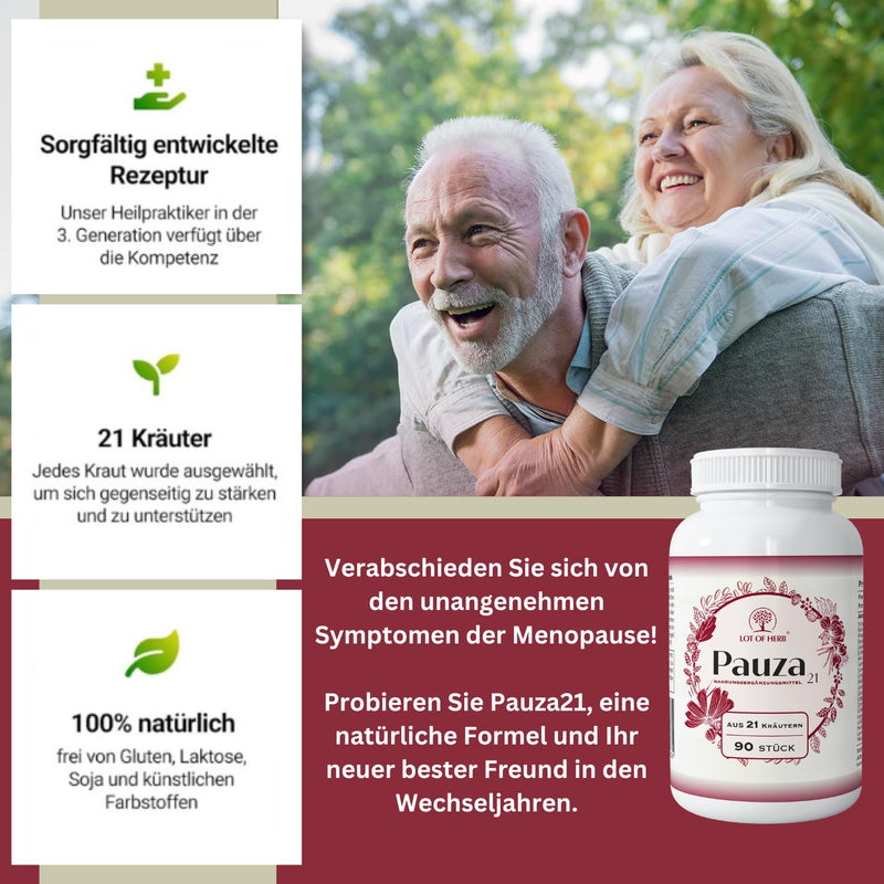 [Australia] - LOT OF HERB Pauza21 | Menopause Support Capsules | Natural Menopause Capsules | 21 Herbs for Mood Swings, Hot Flashes & Night Sweats | 90 capsules 