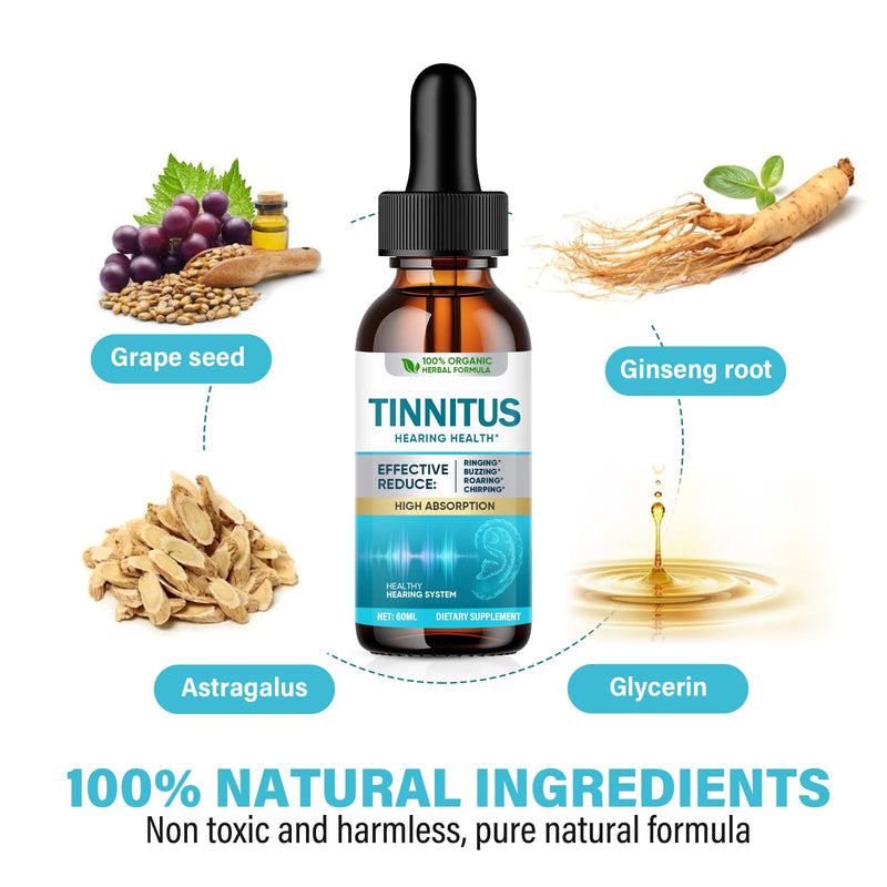 [Australia] - Tinnitus Relief for Ringing Ears, Natural Herbal Blend, Effective Tinnitus Support for Men & Women 1 Count 
