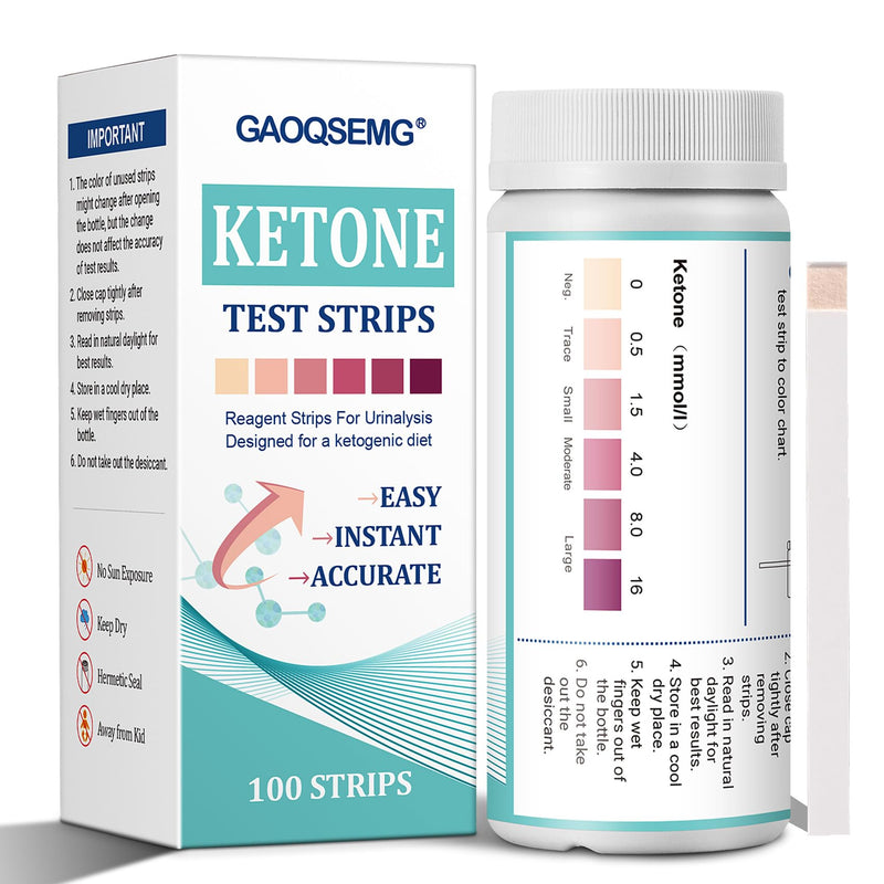 [Australia] - Ketone Test Strips,100 Strips Keto Urine Test Strips for Ketosis,Low Carb Diet Ketone Home Urinalysis Test Kit Easy & Accuate Testing Strips 