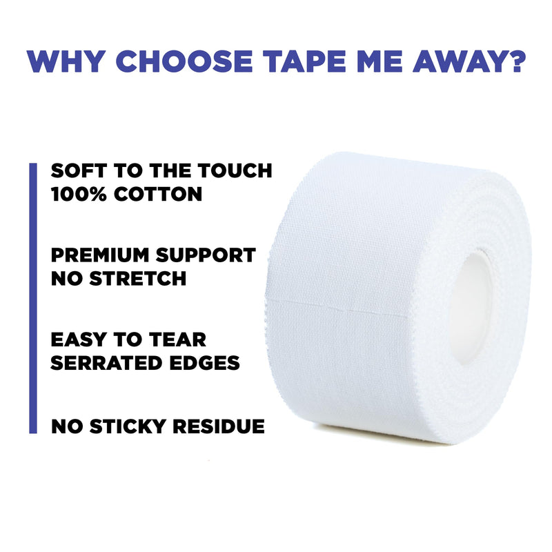 [Australia] - (8-Pack) Athletic Tape | Easy Tear | Strong | Medical Wrap | Support | Zinc Oxide | 1.5 inch x 33 ft 1.5 Inch, 33ft long, 8 rolls 