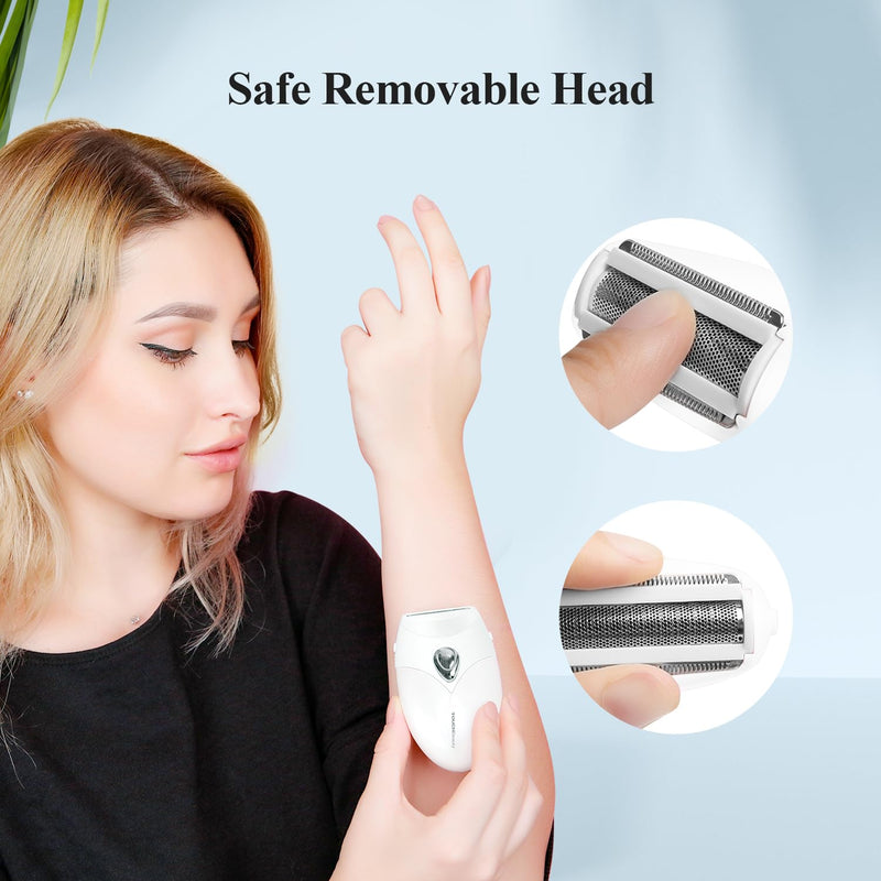 [Australia] - Women's Electric Shaver, TOUCHBeauty Women's Electric Shaver, Trimmer for Women for Body, Armpits, Legs and Bikini Zone, Compact Lady Shaver AG-1459W(White) White 