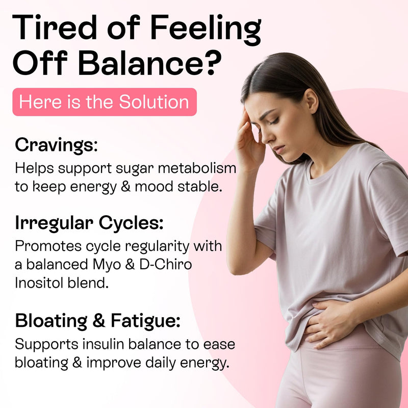 Myo-Inositol & D-Chiro Inositol Supplement for Women | Hormone Balance & Healthy Ovarian Support | 40:1 Myo Inositol Blend with Folate, Vitamin D3, B12 & 20 Billion CFU Probiotics | 60 Capsules