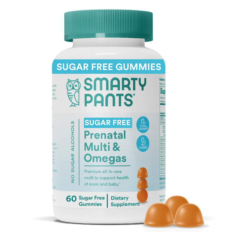 [Australia] - SmartyPants Prenatal Vitamins for Women, Sugar Free Multivitamin Gummies: Methylfolate, Omega 3 (ALA) Vitamin D3, C, Vitamin B12, B6, A, K & Zinc, Inositol, Erythritol Free, 60 Count (20 Day Supply) Old Formula 