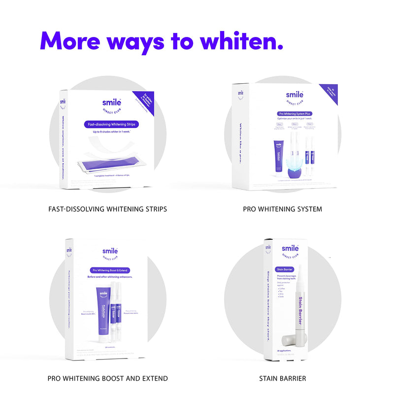 SmileDirectClub Teeth Whitening Kit with Lip Balm - 4 Pack 1.4ml Gel Pens - Professional Strength Hydrogen Peroxide 1 Kit (4 Pens with Lip Balm)