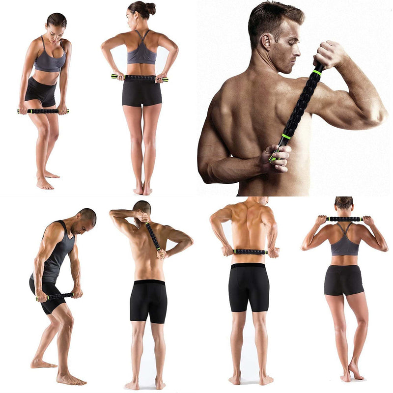 [Australia] - Muscle Roller Stick Massage Roller Muscle Roller Massage Tool for Athletes and Soothing Cramps,Relieving Muscle Soreness, 18 Inches Muscle Roller for Relieving,Physical Therapy,Massage,Body Recovery Green 