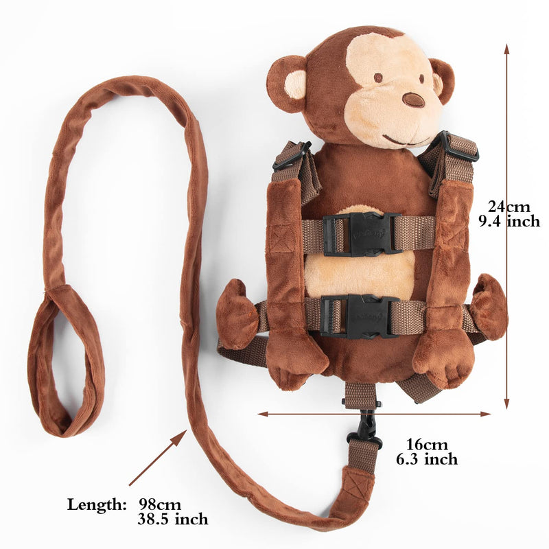 [Australia] - 2 in 1 New Monkey Toddler Safety Harness Backpack Children's Walking Leash StrapÔºàBrownÔºâ 