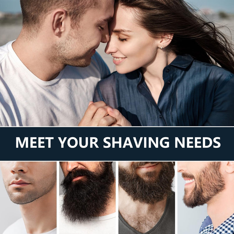 Electric Razor for Men - Rechargeable Electric Shavers for Men, 3D Magnetic Floating Head Mens Rotary Shaver for Shaving Face Beard Shaver IPX6 Waterproof LCD Display Beard Trimmer for Mens Gift Silver