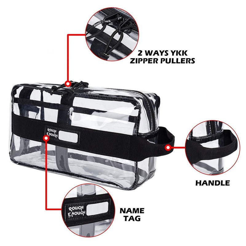 Rought Enough Clear Toiletry Bag Bundle Set