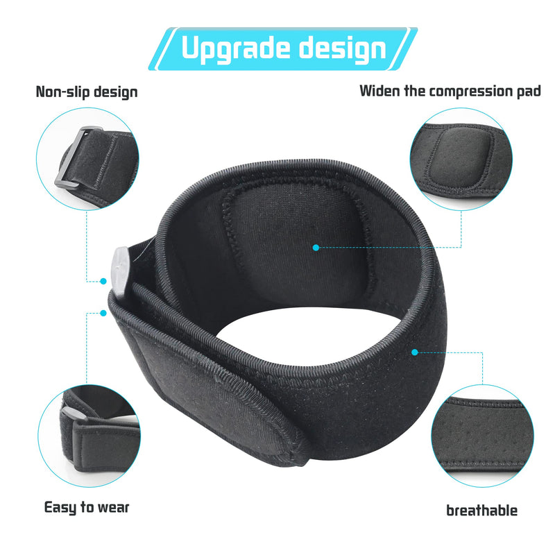 MOONSMILE Tennis Elbow Braces for Tendonitis and Tennis Elbow,Tennis Elbow Support Neoprene Wraps Band Relief,G-2 Black