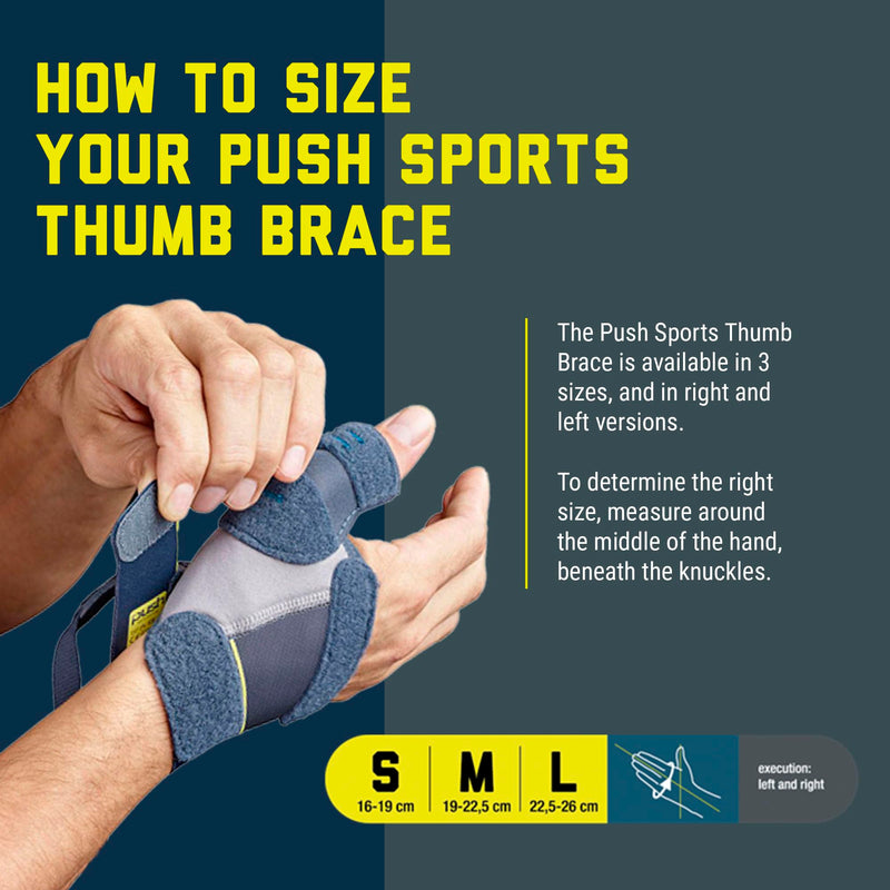 Push Sports Thumb Brace - Stabilizes Skier's Thumb, Optimizes Function (Left Small) Left Small (Pack of 1)