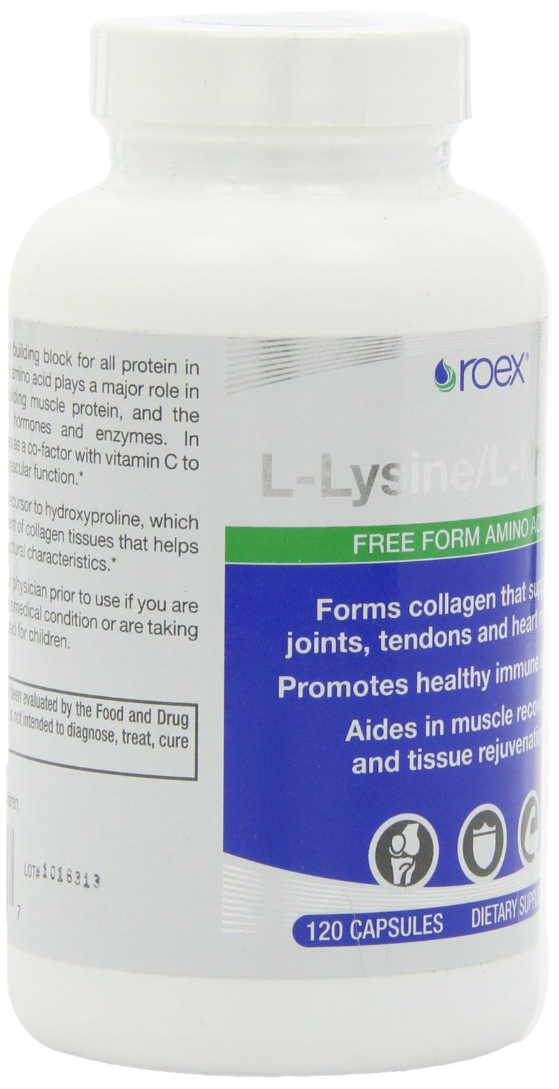 [Australia] - Roex Vitamins | L-Lysine | L-Proline | Muscle Maintenance and Recovery | Healthy Joints | Nutritional-Supplement | 120 Count 