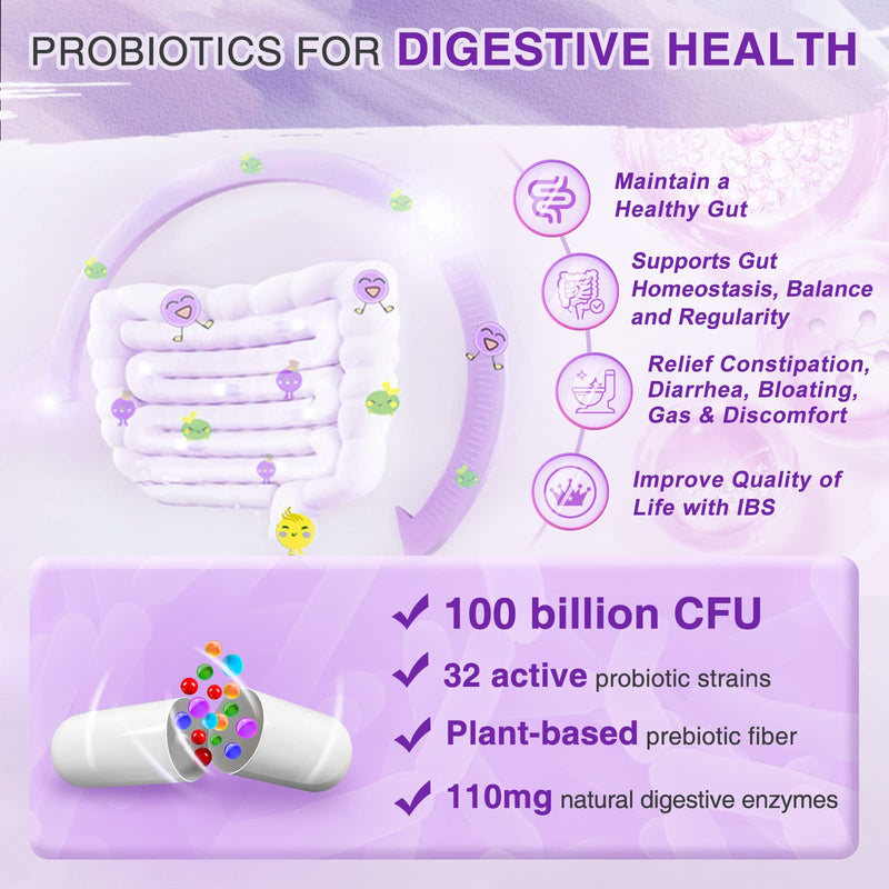 [Australia] - ZEBORA Probiotics for Women Digestive Health with Enzymes & Prebiotics 100 Billion CFUs| Vaginal Probiotics with D Mannose & Cranberry | Urinary Tract Health | Immune Support, 90 Capsules 