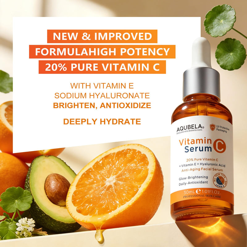Vitamin C Serum for Face Brightening Face Serum with Pure Vitamin C | + Hyaluronic Acid + Niacinamide + Vitamin E for Hydrating, Antioxidant & Anti Aging Care, 30ml