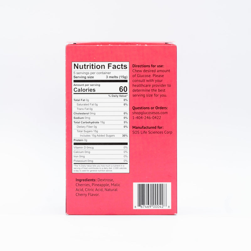 [Australia] - Glucose SOS Melts Made with Dextrose Powder Natural Fruit Puree Sugar, Like Glucose Tabs, Fast Acting Tablets That Melt with 10 Individual 15g Servings of Cherry/Pineapple 10 Pack 