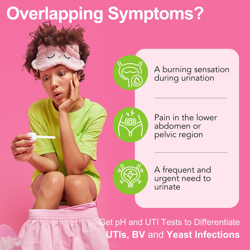 [Australia] - Easy@Home Vaginal pH + UTI Test Strips: Yeast Infection | BV Testing Kit for Women, Urinary Tract Infection and Vaginal pH Balance Test Strip Kits, 4 Urine Tests | 4 Vaginal pH Feminine Health Test 