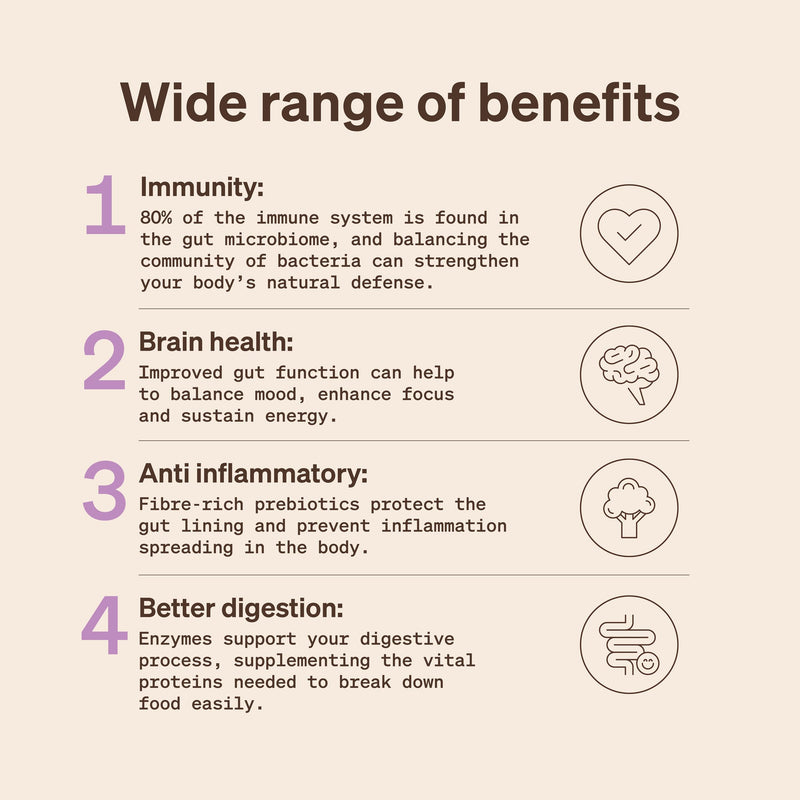 Guts to Glory - Gut Health Blend Made in UK with wholefoods - 50 Billion CFU Complete Gut Powder - Probiotics, Prebiotics/Fibre, Digestive Enzymes - Vegan Gut Health - (Double Chocolate) Double Chocolate