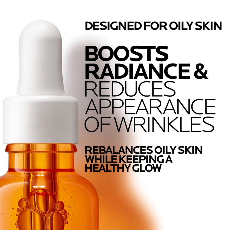 La Roche-Posay Pure 12% Vitamin C Serum For Face With Hyaluronic Acid & Salicylic Acid, Hydrating Face Serum, Boost Radiance & Reduce Wrinkles, 2 Formulas for Normal or Oily Skin Control Oily/Combination Skin - 1.01 Fl Oz