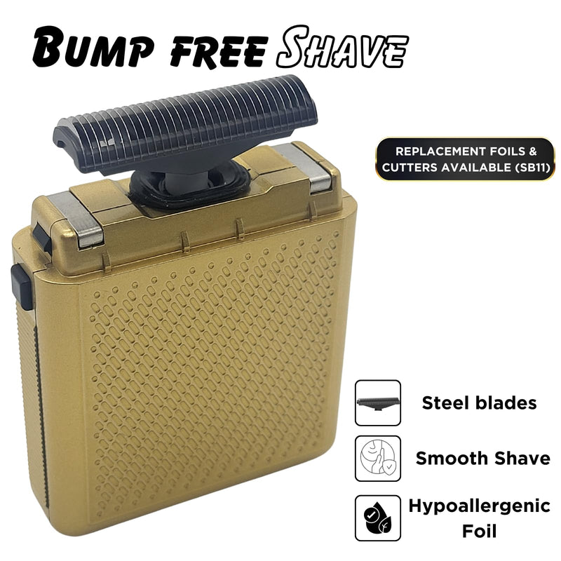 Supreme Trimmer Solo Single Foil Shaver for Pocket | 150 Min Runtime Cordless use, Powerful USB-C Mini Travel Razor for Professional & Home use | STF101 Gold