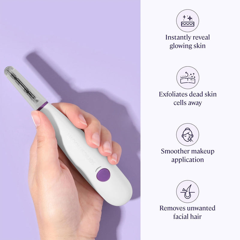 [Australia] - Michael Todd Beauty - Sonicsmooth – SONIC Technology Dermaplaning Tool - 2 in 1 Women’s Facial Exfoliation & Peach Fuzz Hair Removal System with 8 Weeks of Dermaplaning Blades 